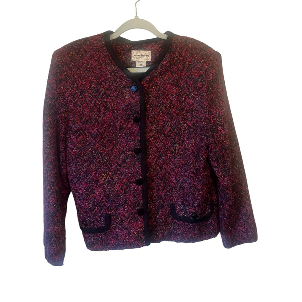 haberdashery leslie fay vintage pink black retro jacket